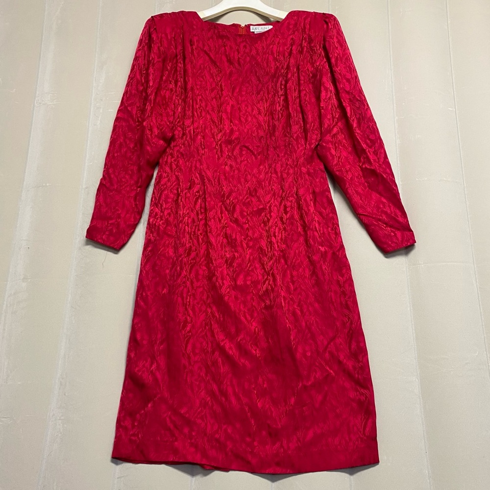 Vintage Argenti Women’s Dress Size 8 100% Silk A Line Feminine Dainty 80s 90s